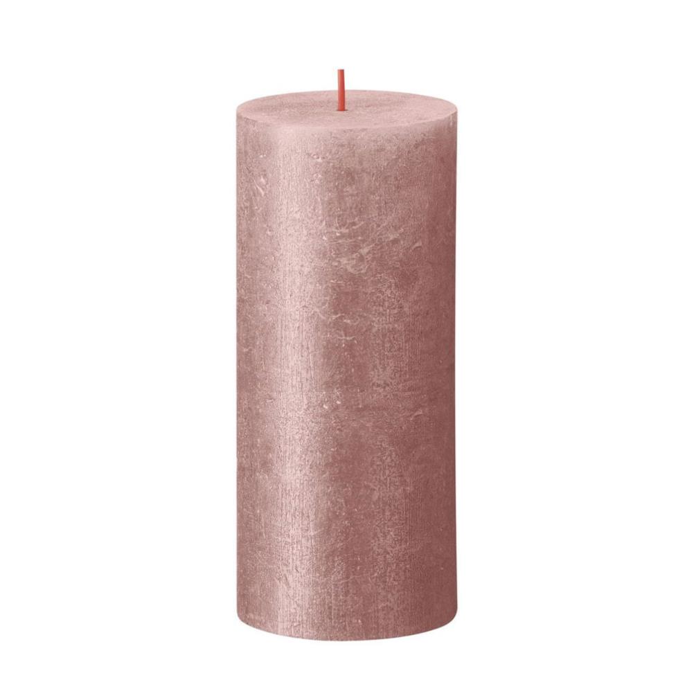 Bolsius Pink Rustic Shimmer Metallic Pillar Candle 19cm x 7cm £9.44